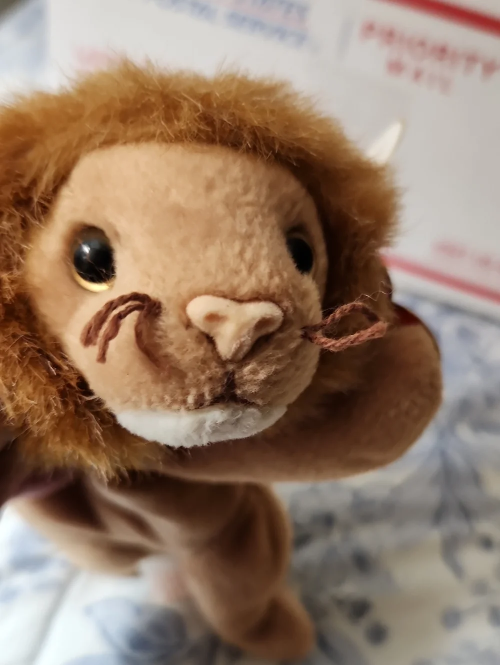 NWT ROARY Vintage Beanie Baby 1996, lion, tan. Missing 1 whisker